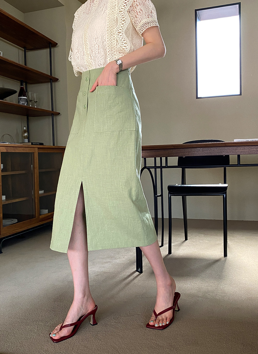 リネンスリットタイトスカート・全3色 | DHOLIC PLUS | 詳細画像8