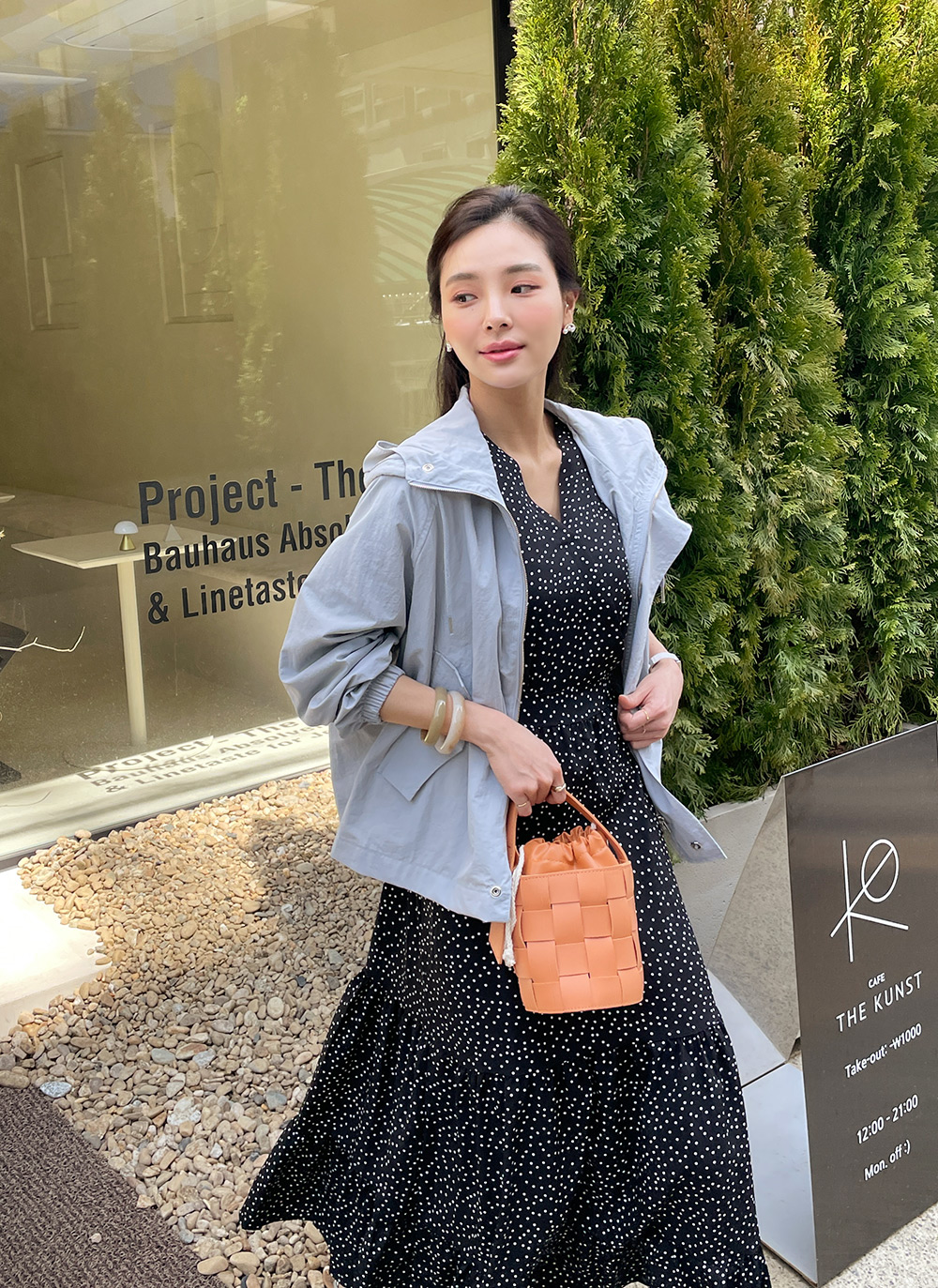 ほぼ未使用✨️定価8万　エブール　ナチュラルウールツイル ベルテッド ワンピース nofl】コットンウールツイル前あきタックワンピース 644209720