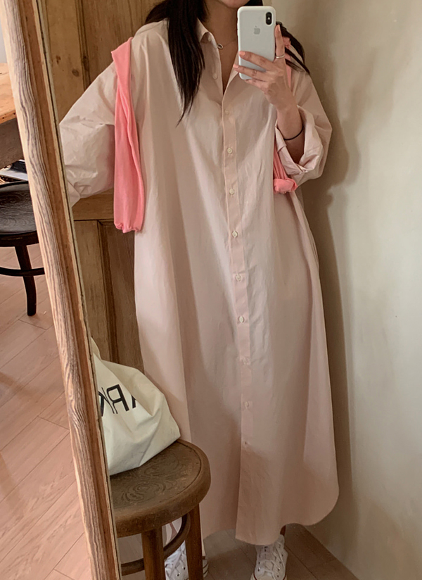 コットン綿無地シンプルベーシック長袖ロングシャツワンピース春秋冬 ワンピース ロング Crushj クラッシュジェイ ファッション総合通販 Dholic