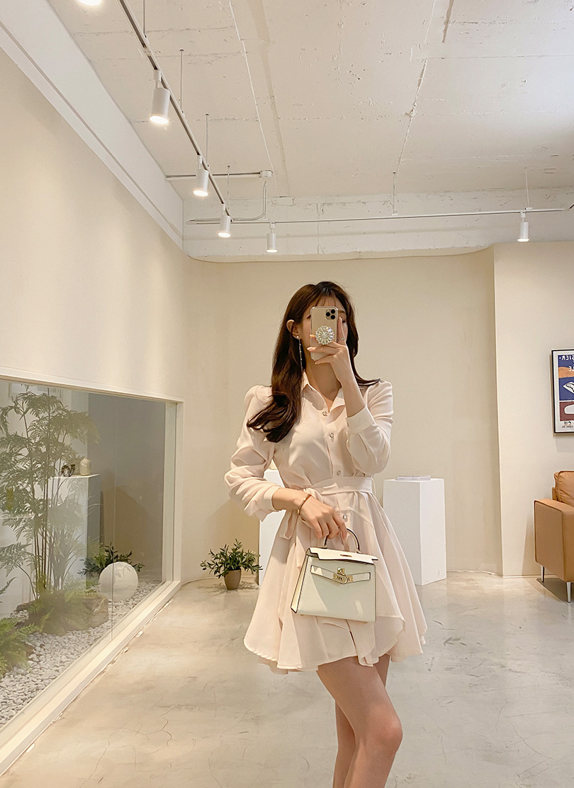 ストラップ付フリルシャツワンピース | レディースファッション通販