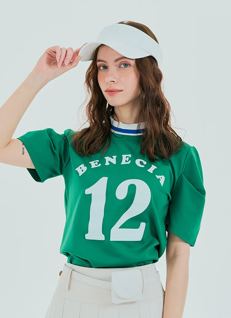 タックハーフパフ袖ロゴTシャツ(GREEN) | benecia12 | 詳細画像1