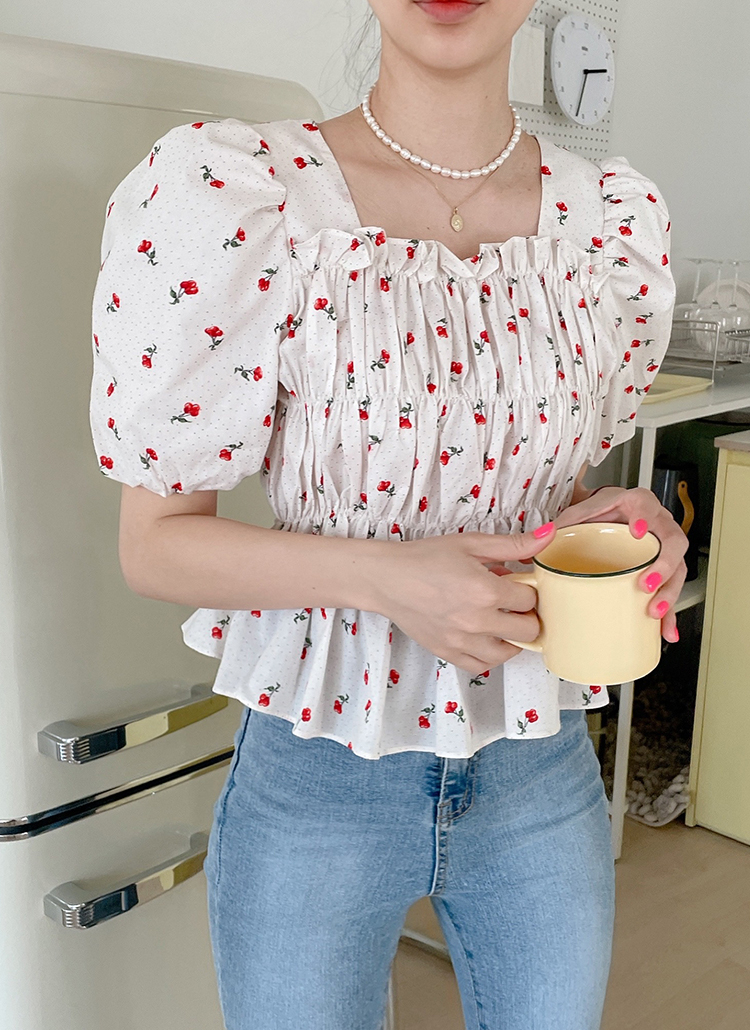 スモークパターンドットブラウス レディースファッション通販 Dholic