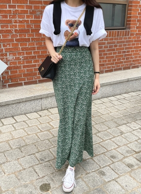 小花柄ロングマーメイドスカート（スカート/スカート）| jiminunni | 東京ガールズマーケット