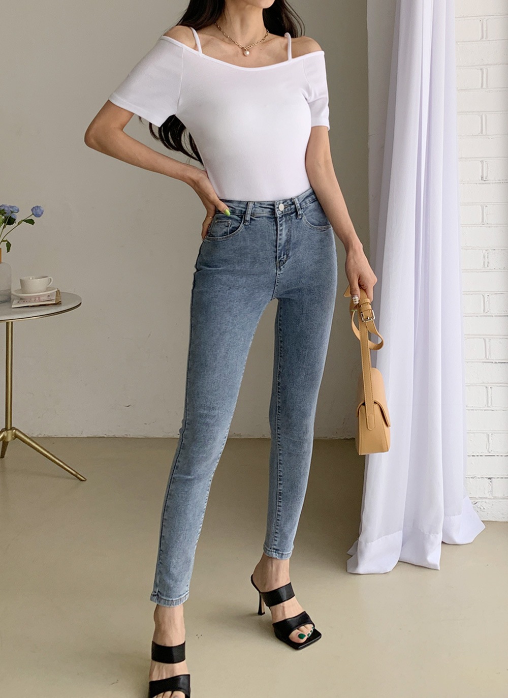 3つボタン ハイウエストスキニーデニム : Fetchcollection