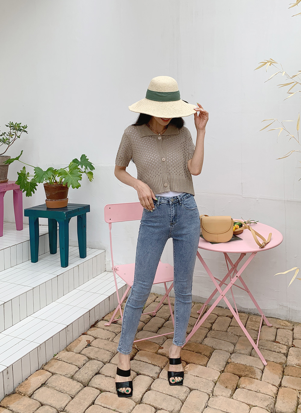 ハイウエストスキニーデニムパンツ・全3色 | レディース