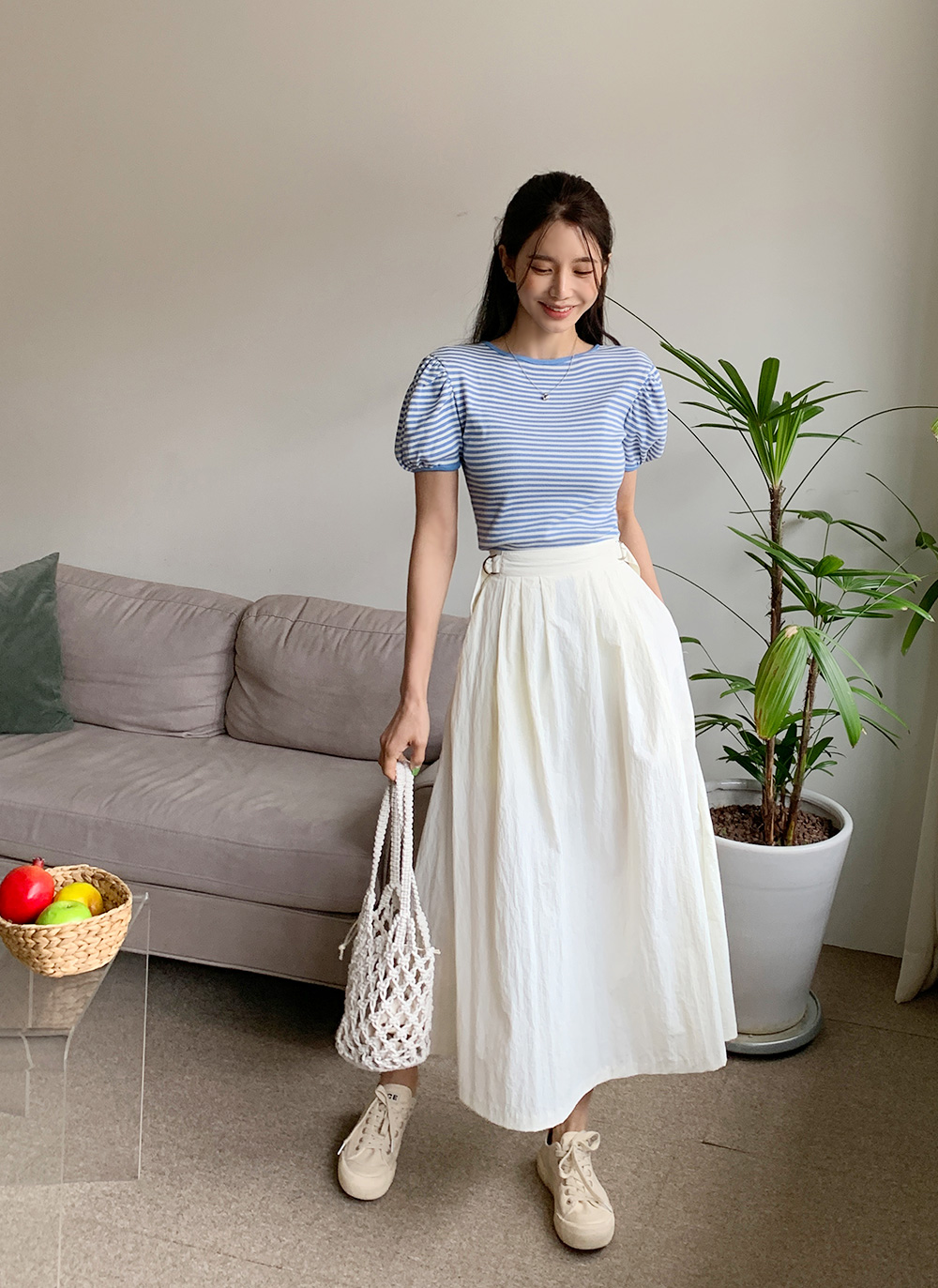 2WAYリボンスリットボーダーTシャツ・全3色 | DHOLIC | 詳細画像7