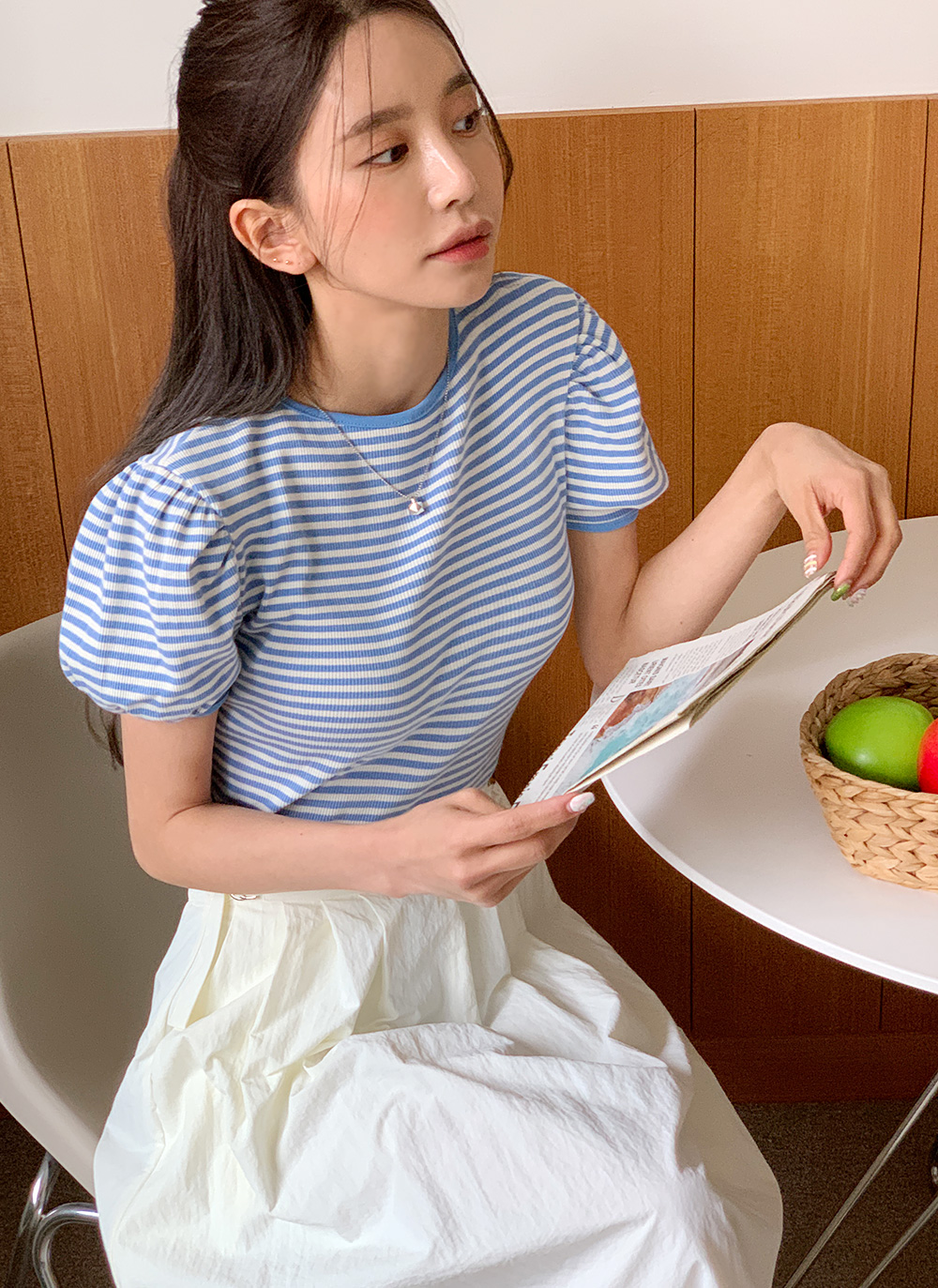 2WAYリボンスリットボーダーTシャツ・全3色 | DHOLIC | 詳細画像12