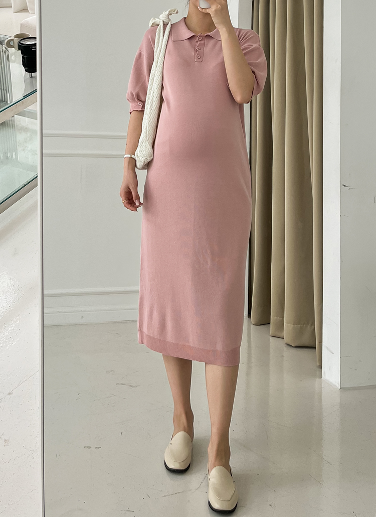 ポロカラボタンカフスニットワンピース P マタニティ マタニティワンピース レディースファッション通販 Dholic ディーホリック
