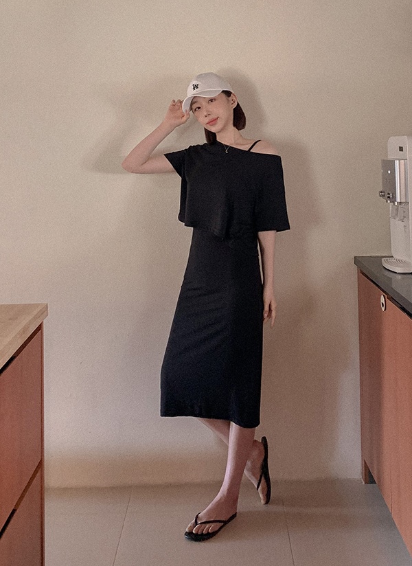 コーデセットキャミワンピシンプルベーシッククロップドショート丈tシャツ キャミソールワンピースset春夏秋 セット アンサンブル Qnigirls キューニーガールズ ファッション総合通販 Dholic