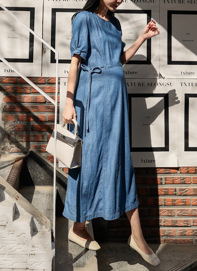 サイドリボンデニムワンピース P マタニティ マタニティワンピース レディースファッション通販 Dholic ディーホリック