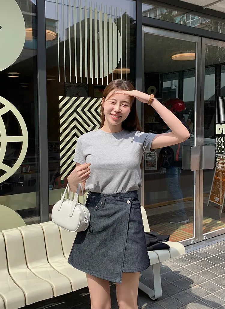 アシメデニムラップスカート | レディースファッション通販 - DHOLIC 