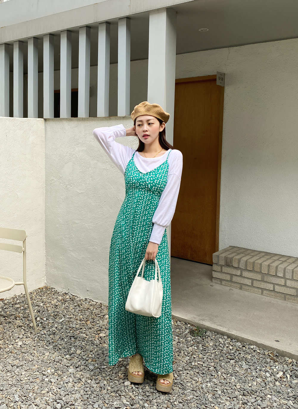 Simone Rocha フラワープリント キャミワンピース ワンピース
