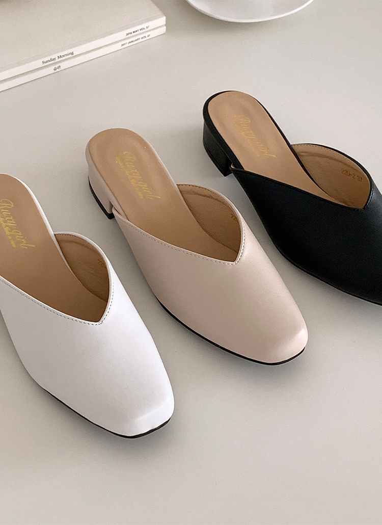 Vカットローヒールミュール | レディースファッション通販 - DHOLIC