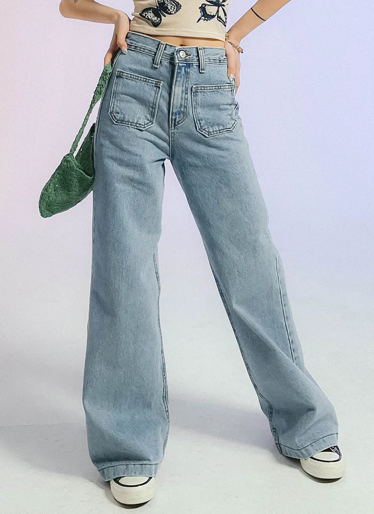 フロントポケットフレアデニムパンツ | レディースファッション通販  