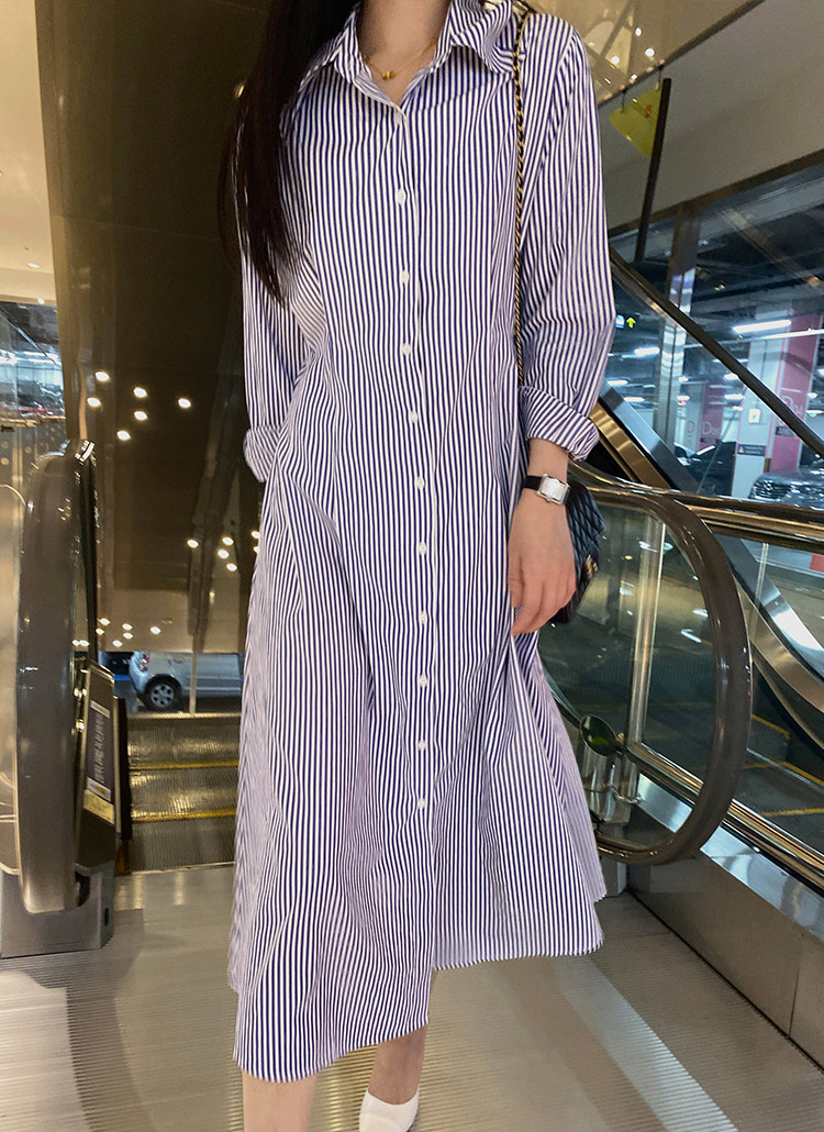 ストライプ柄シャツワンピース レディースファッション通販 Dholic 公式