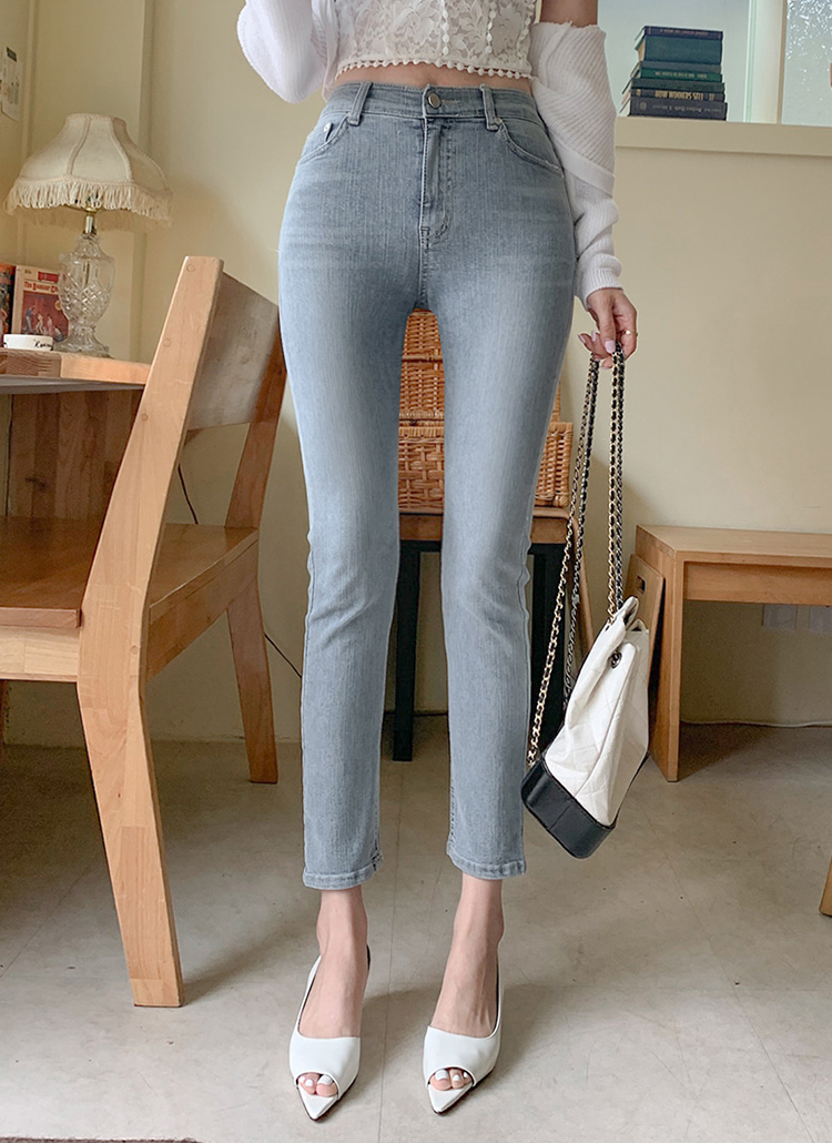 ウォッシュドスキニーフィットデニムパンツ | レディース
