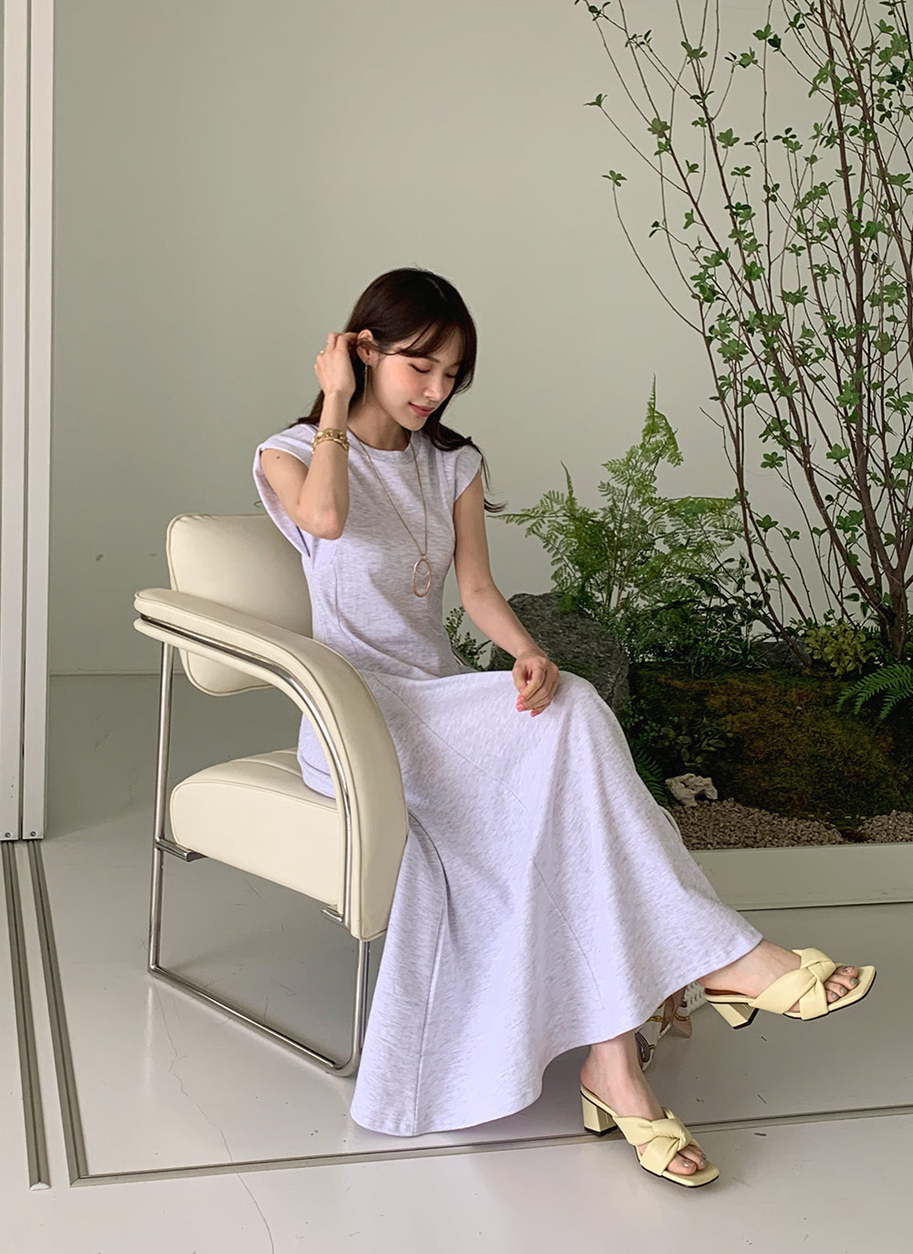 美品　プリーツプリーズ　ホワイト　キャップスリーブ　ワンピース　 サイズ3 キャップスリーブフレアスウェットワンピース・全3色 | レディース