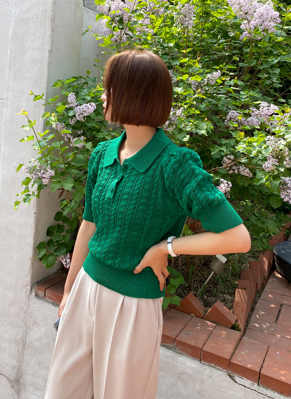 ベア刺繍ケーブルソックス・全5色 | DHOLIC | 詳細画像7