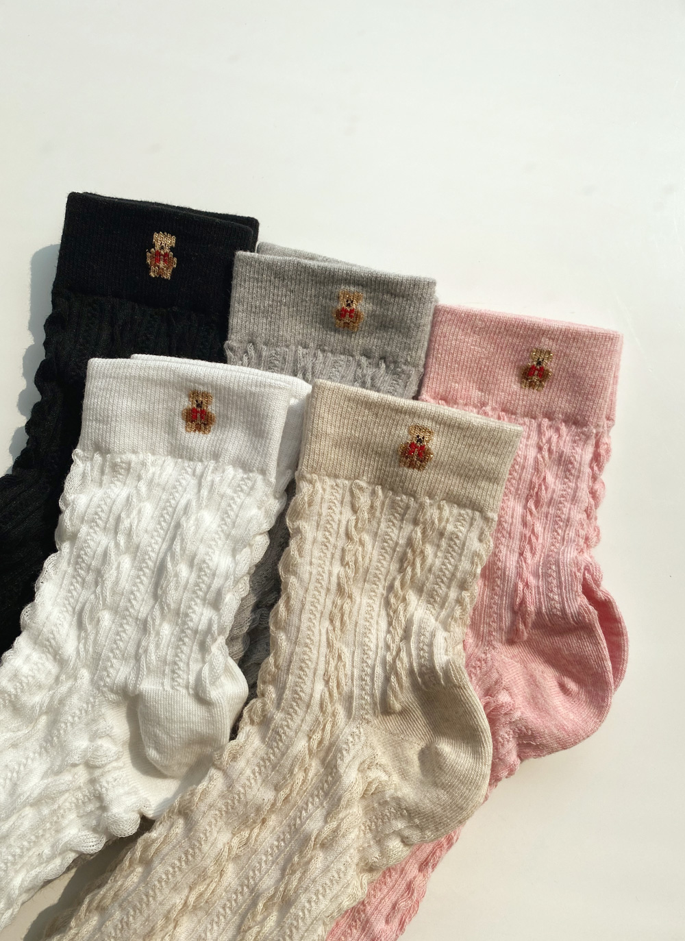 ベア刺繍ケーブルソックス・全5色 | DHOLIC | 詳細画像16