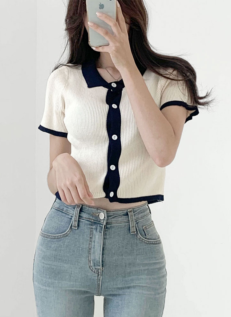 配色ラインリブ半袖カーディガン P ニット カーディガン カーディガン レディースファッション通販 Dholic ディーホリック 配色ラインリブ半袖カーディガン P ニット カーディガン カーディガン レディースファッション通販 Dholic ディーホリック