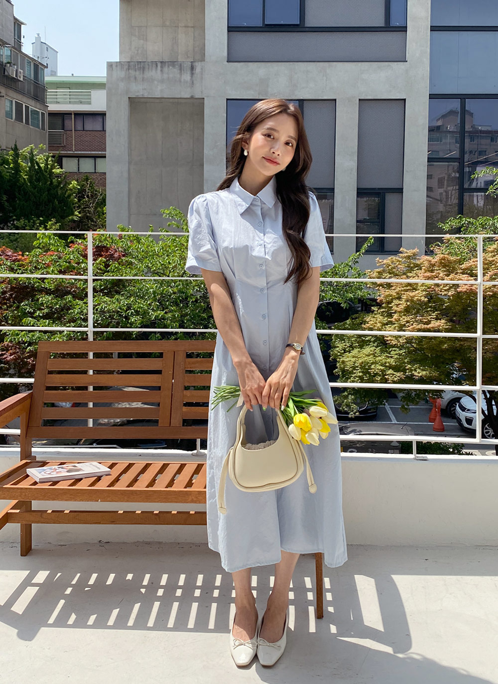 ワンスポリボン半袖シャツワンピース水色パフスリーブ夏服ミニワンピライブイベント等 SALE】リボンシャツワンピース – BLUE ONLINE