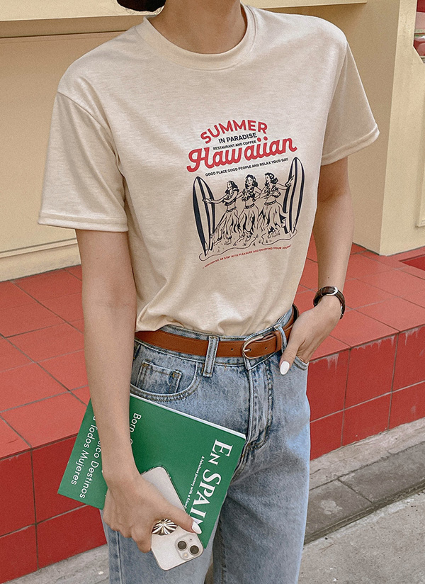HawaiianプリントTシャツ | fromiss | 詳細画像1
