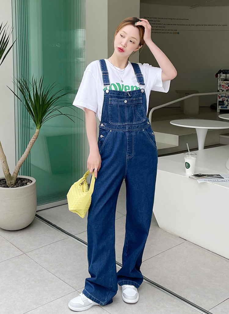 ストレートデニムサロペットパンツ | レディースファッション通販 - DHOLIC