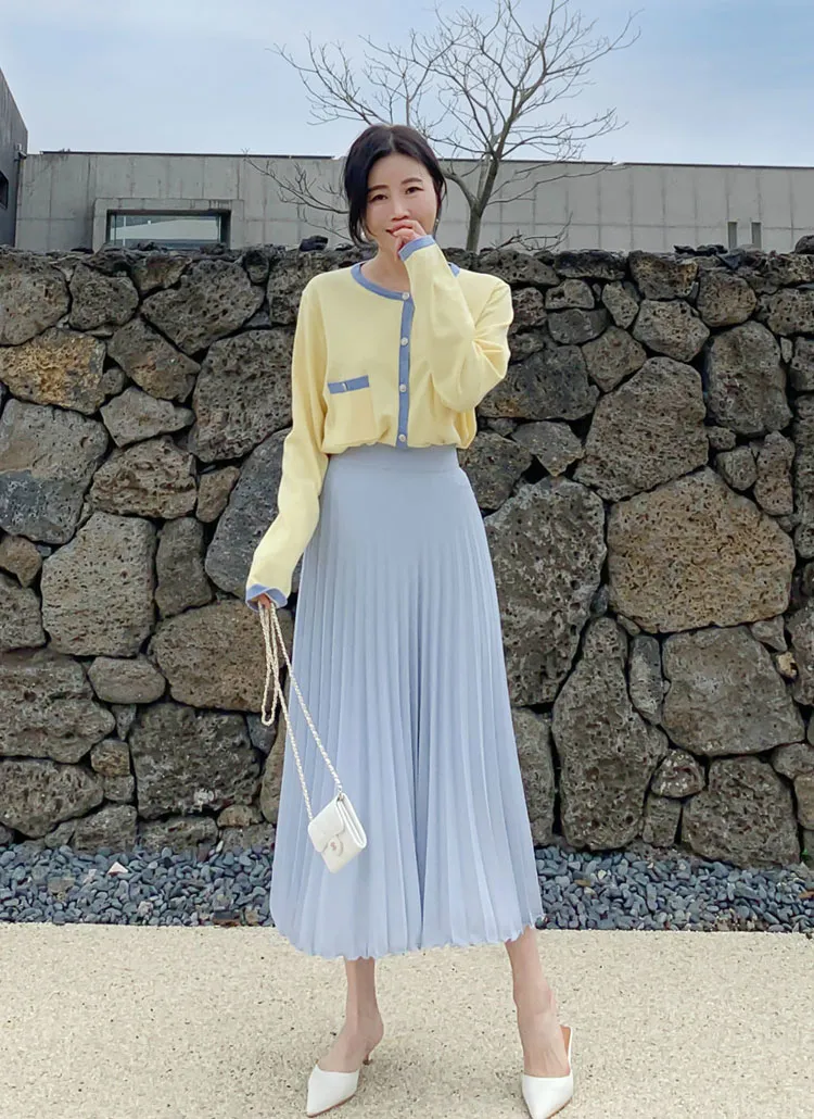 バックゴムシフォンプリーツスカート | baddiary | 詳細画像1
