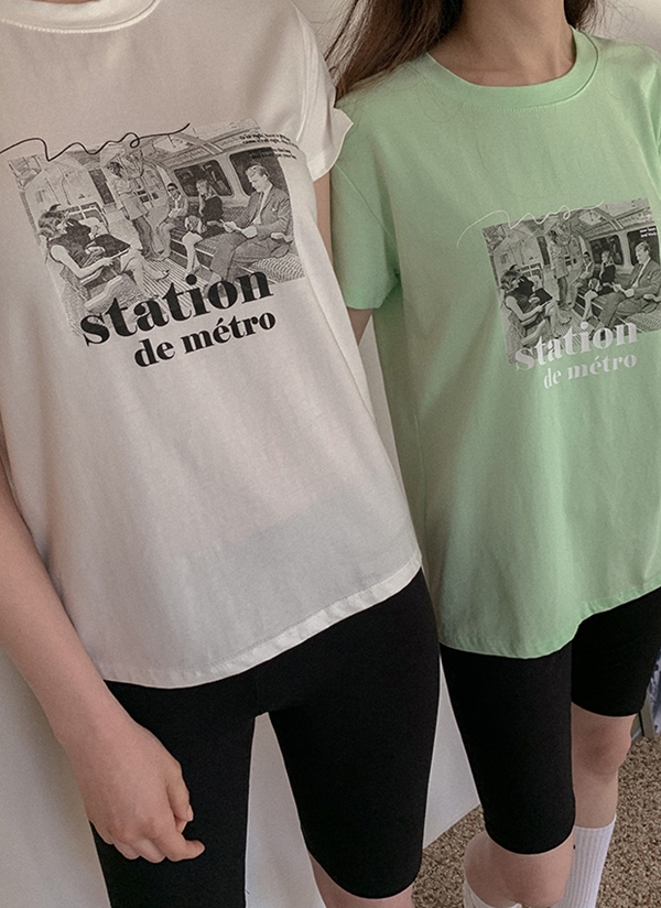 ラウンドクルーネック丸首英字フォトプリントtシャツ春夏秋 トップス 半袖tシャツ Qnigirls キューニーガールズ ファッション総合通販 Dholic