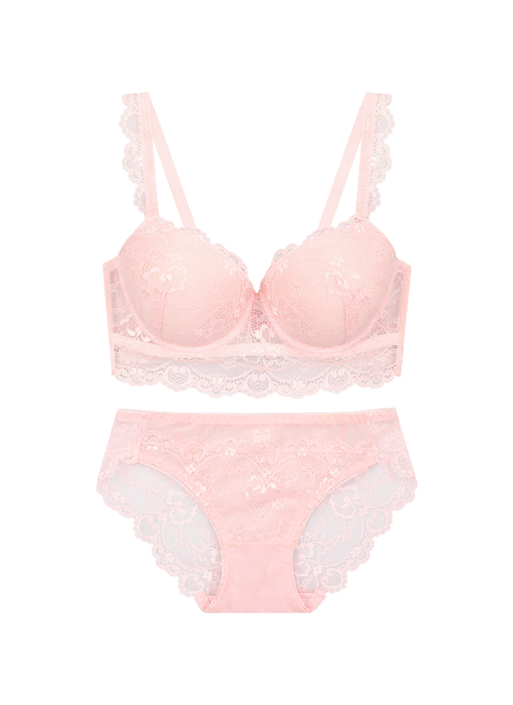 パターンレースワイヤーカップブラ&ショーツSET | レディース
