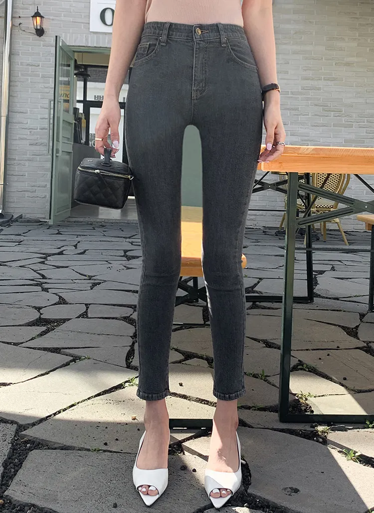 ダークグレースキニーデニムパンツ | レディースファッション通販 - DHOLIC