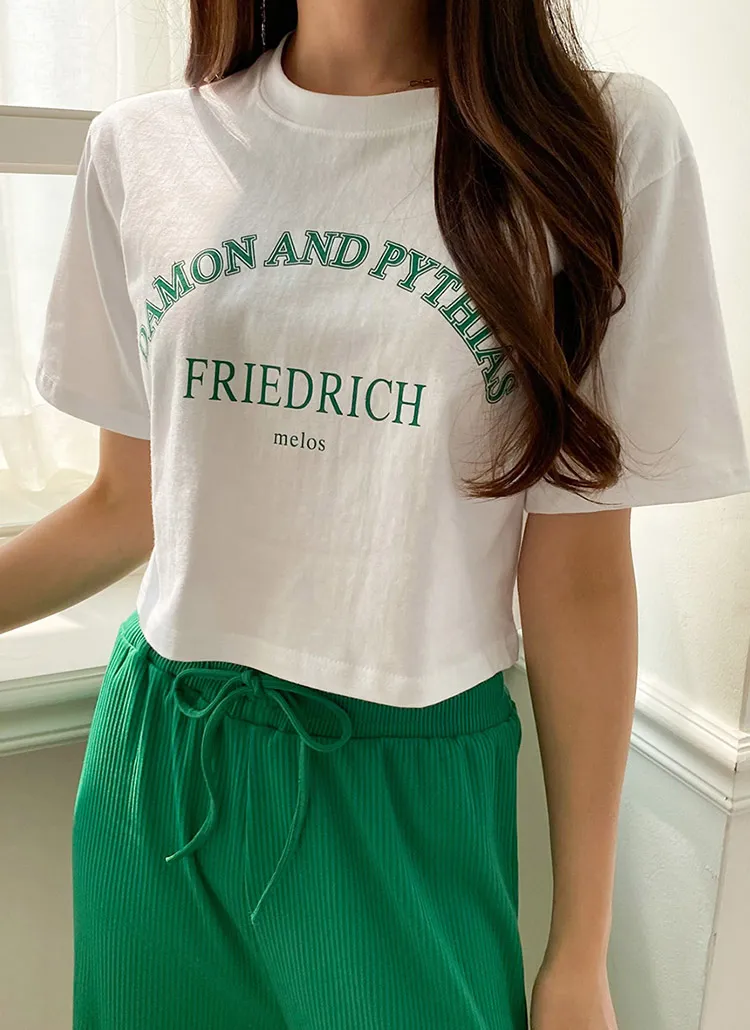 FRIEDRICHクロップド半袖Tシャツ | rielar | 詳細画像1