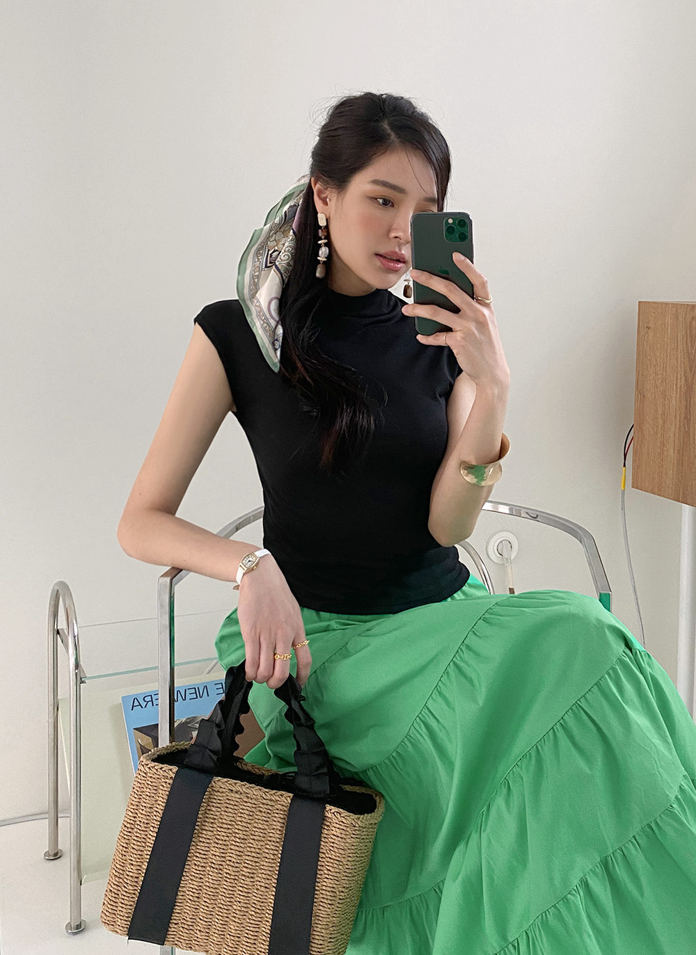 ハイネックフレンチスリーブTシャツ・全4色 | DHOLIC | 詳細画像2