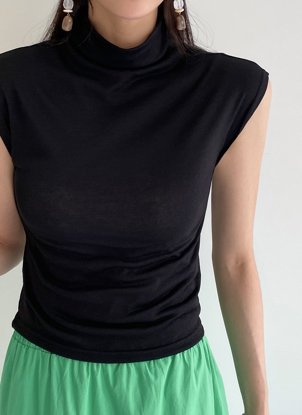 ハイネックフレンチスリーブTシャツ・全4色 | DHOLIC | 詳細画像3