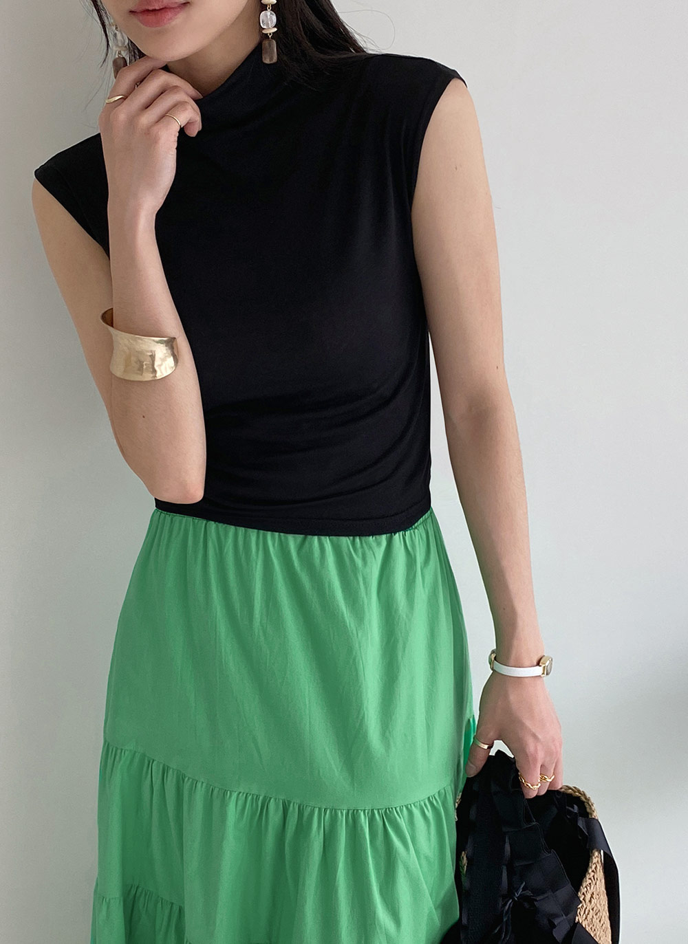 ハイネックフレンチスリーブTシャツ・全4色 | DHOLIC | 詳細画像5