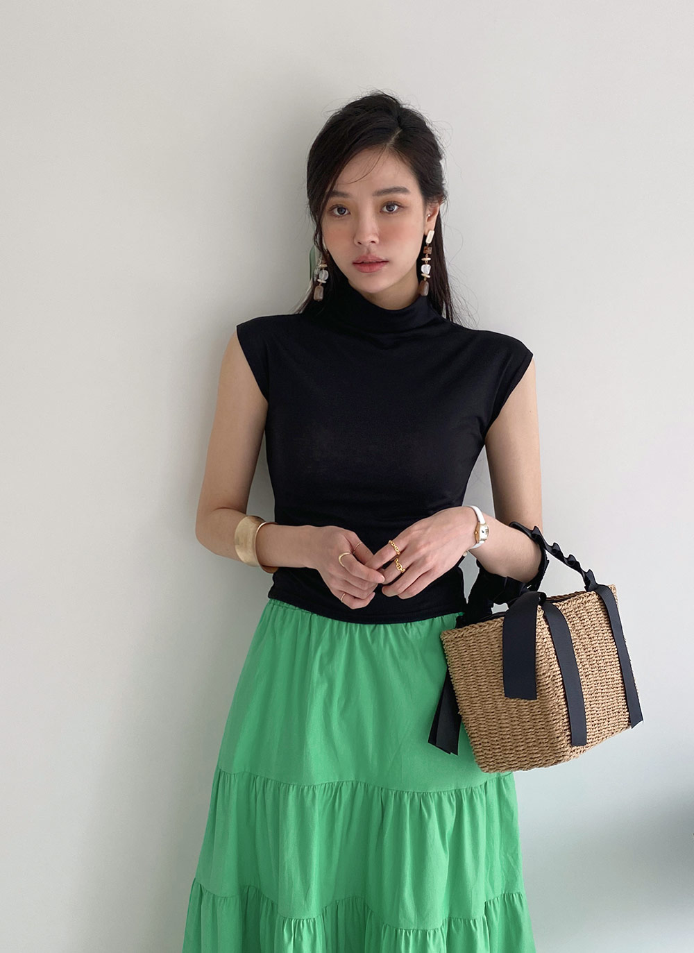 ハイネックフレンチスリーブTシャツ・全4色 | DHOLIC | 詳細画像6