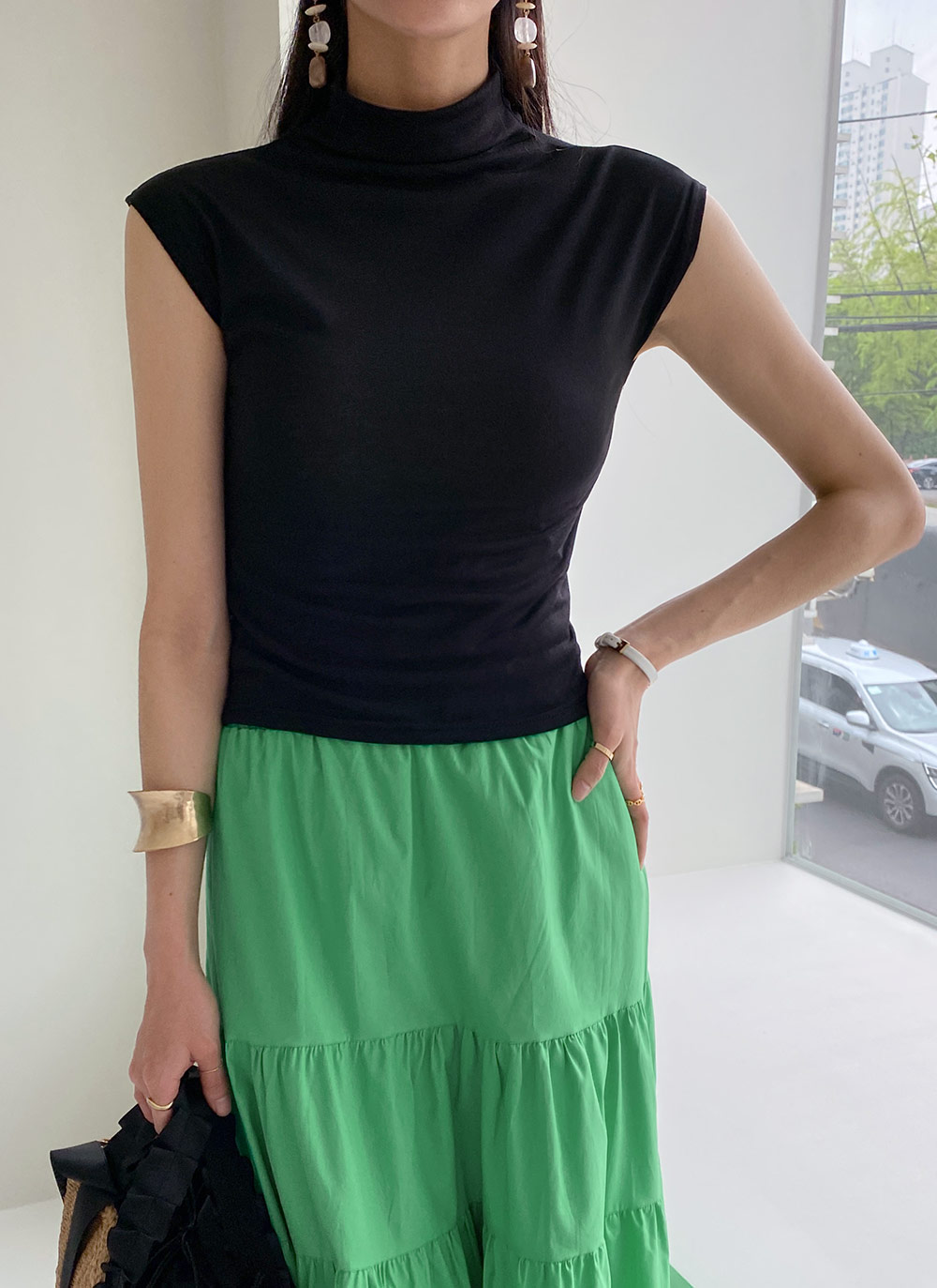 ハイネックフレンチスリーブTシャツ・全4色 | DHOLIC | 詳細画像13