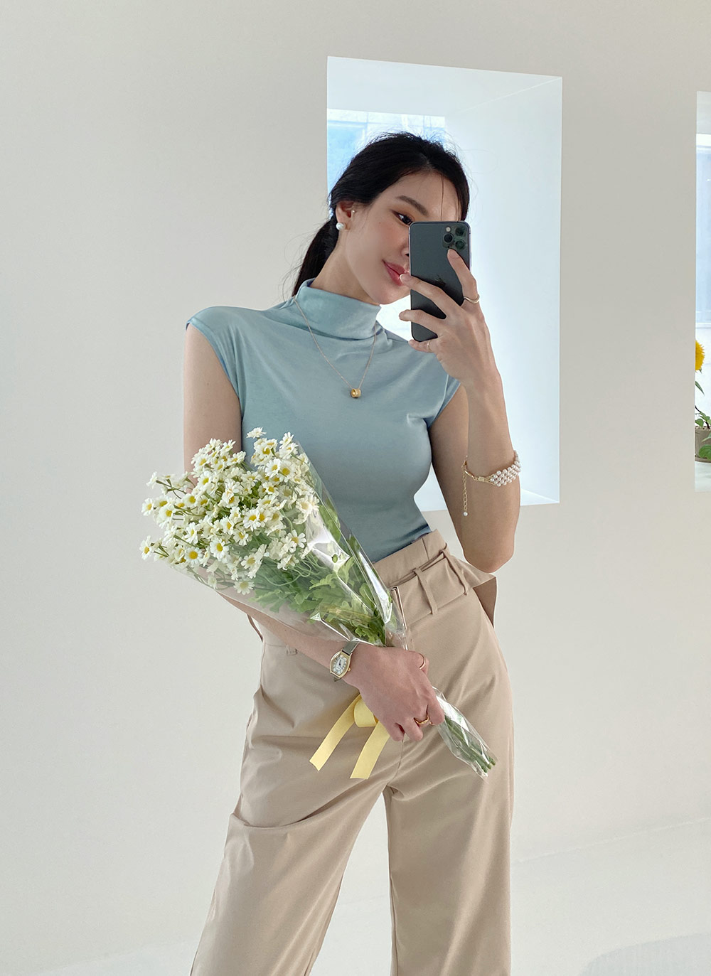 ハイネックフレンチスリーブTシャツ・全4色 | DHOLIC | 詳細画像20