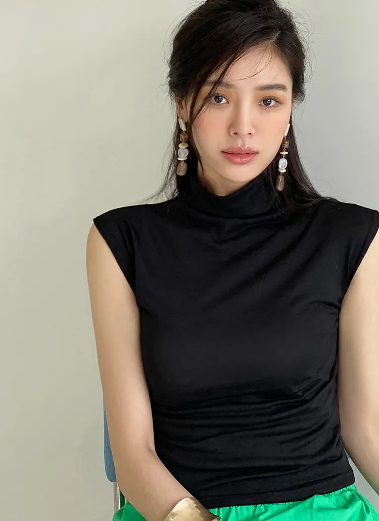 ハイネックフレンチスリーブTシャツ・全4色 | DHOLIC | 詳細画像1