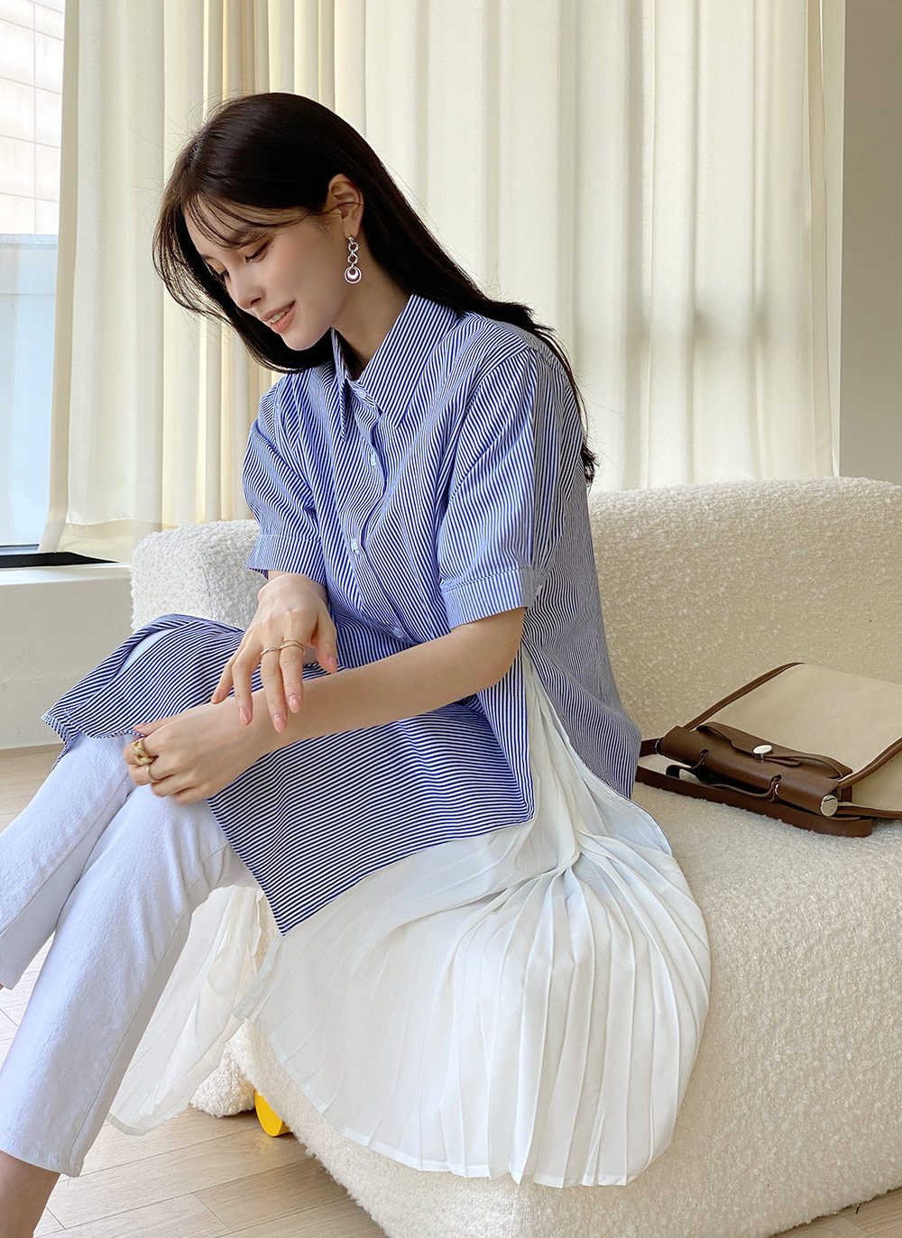 BELTED MIDI SHIRT DRESS ベルテッドミディシャツワンピース