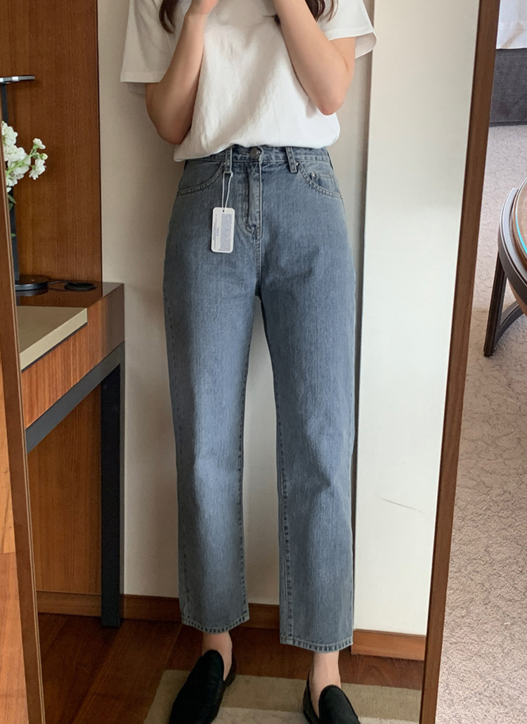 ハイウエストテーパードデニムパンツ P ジーンズ ストレートジーンズ レディースファッション通販 Dholic ディーホリック