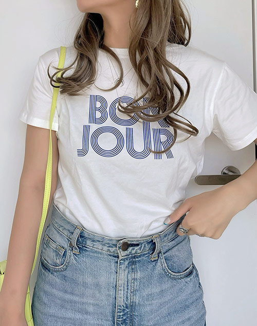 bonjour logo tee（トップス/Tシャツ）| asmaahina | 東京ガールズマーケット