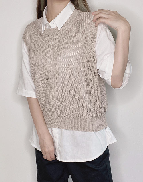 Back ribbon knit vest（トップス/ニット）| _mina37stagram_ | 東京ガールズマーケット
