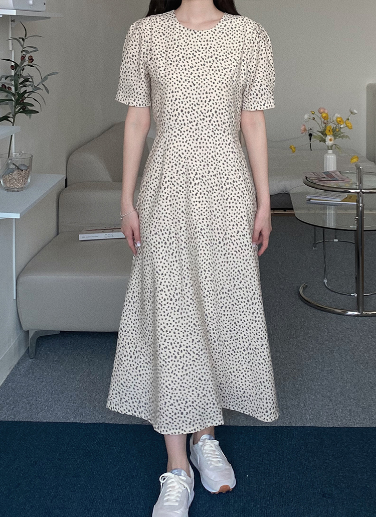 ドットパフスリーブワンピース P3714 ワンピース ロングワンピース レディースファッション通販 Dholic ディーホリック