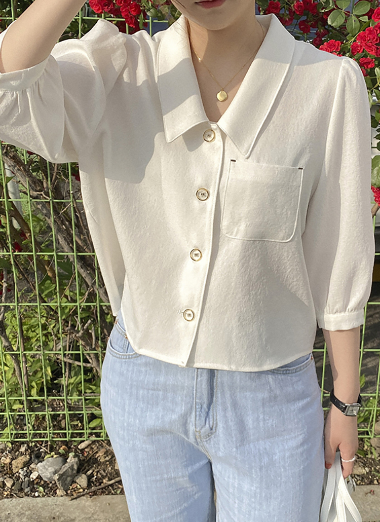 リネン混7分袖ブラウス P レディースファッション通販 Dholic 公式