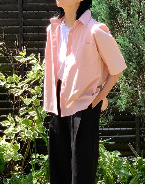 リネン混半袖シャツ（ブラウス/シャツ）| walk_marin | 東京ガールズマーケット