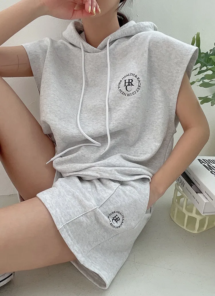 ノースリーブパーカー&ショートパンツSET | レディースファッション 