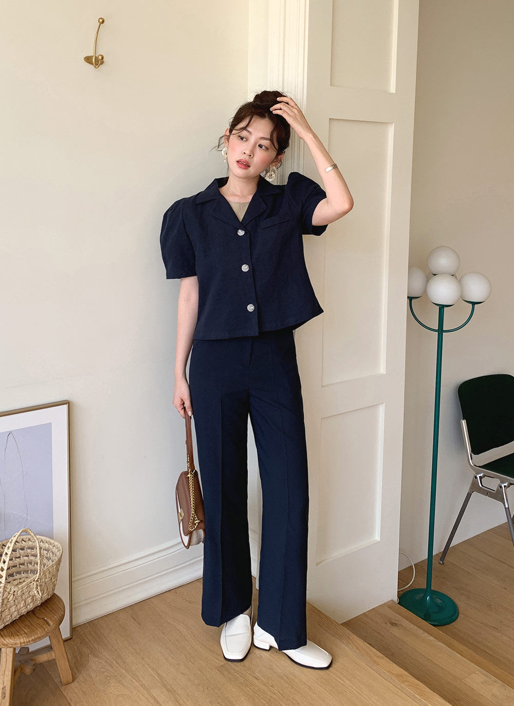 【新品未使用】 Firmabs Sサイズ ノースリーブ レギンス セット アップ バックスリットノースリーブ&ストレートスラックスSET・全5色