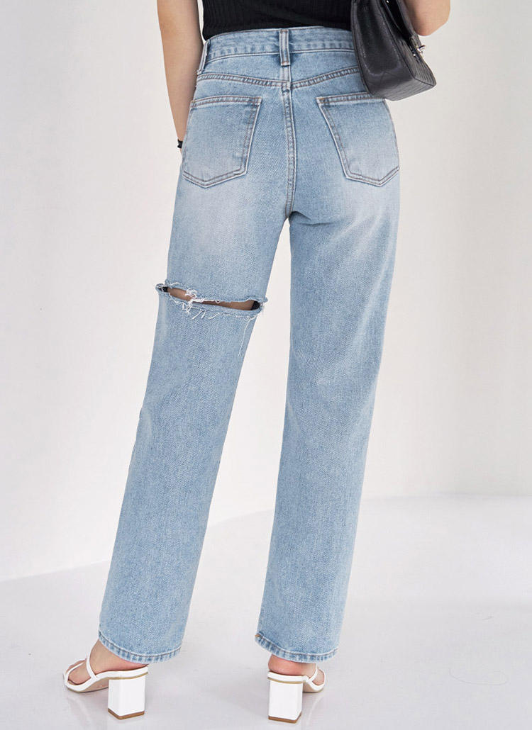 バックカットストレートデニムパンツ P ジーンズ ストレート レディースファッション通販 Dholic ディーホリック