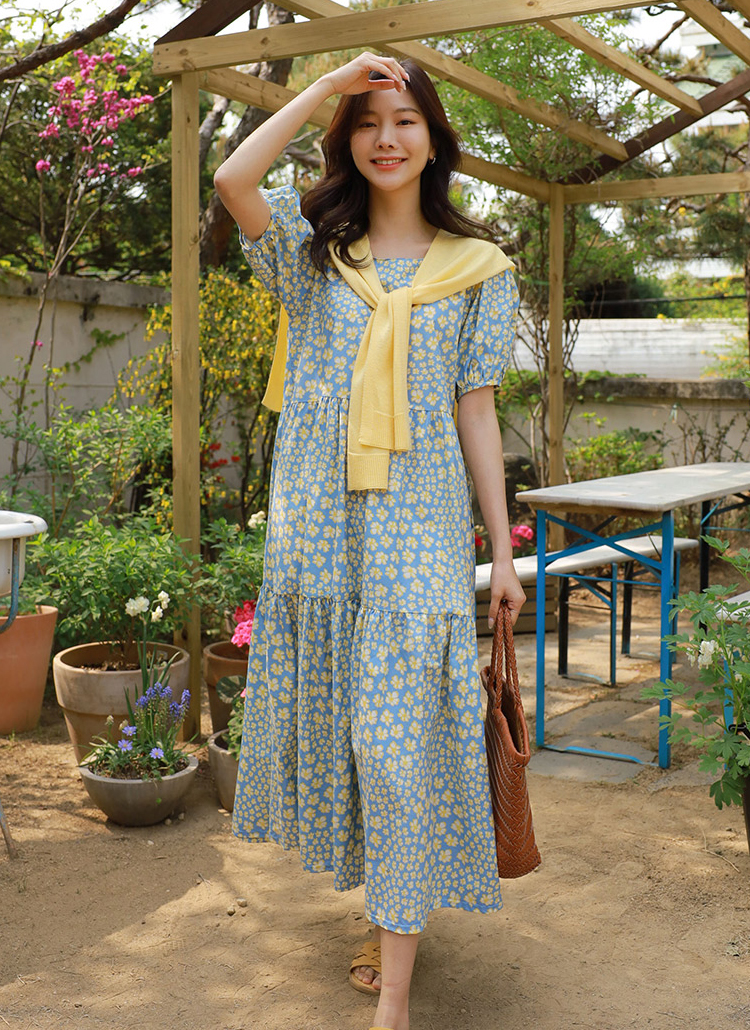 ハイビスカスティアードワンピース レディースファッション通販 Dholic